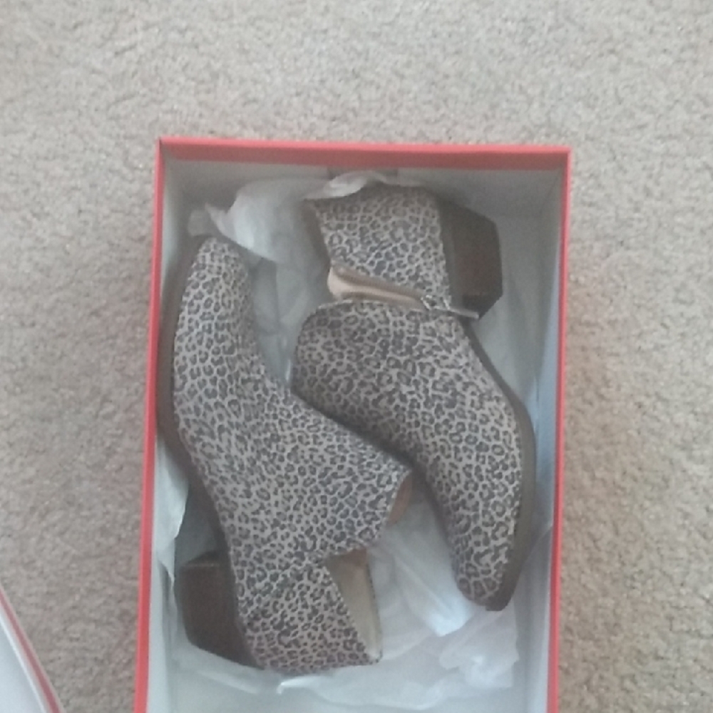Leopard Print Ankle Boots,  NEW,
